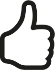 Hand with thumbs up icon